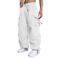 ENKI - Pantalón Cargo Hombre Urbanfly Pro Tela Mojada Oversized Bolsillos Laterales Streetwear