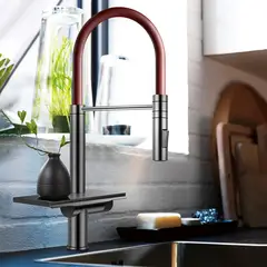 FRITECSA - Grifería multifuncional de Lujo con Cascada y Maguera Flexible Roja