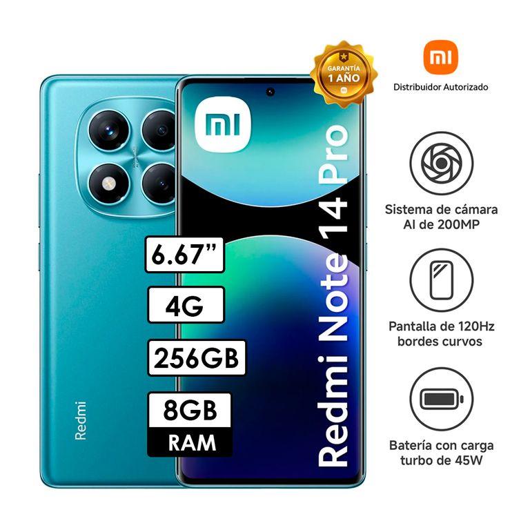 Celular Redmi Note 14 pro 4G 8GB RAM 256GB AZUL