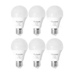 KLISMAN - Pack x6 Focos LED E27 9W Luz Fría