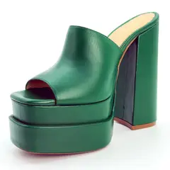 TOFY - Sandalia Plataforma Mujer Verde