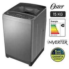 OSTER - LAVADORA CARGA SUPERIOR 15KG OS-PWSMD15WBSI BLACK INOX