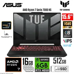 ASUS - Laptop TUF Gaming AMD Ryzen7 7735HS 16GB RAM 512GB SSD RTX 4050-6GB 156 FHD FA507NU-LP031