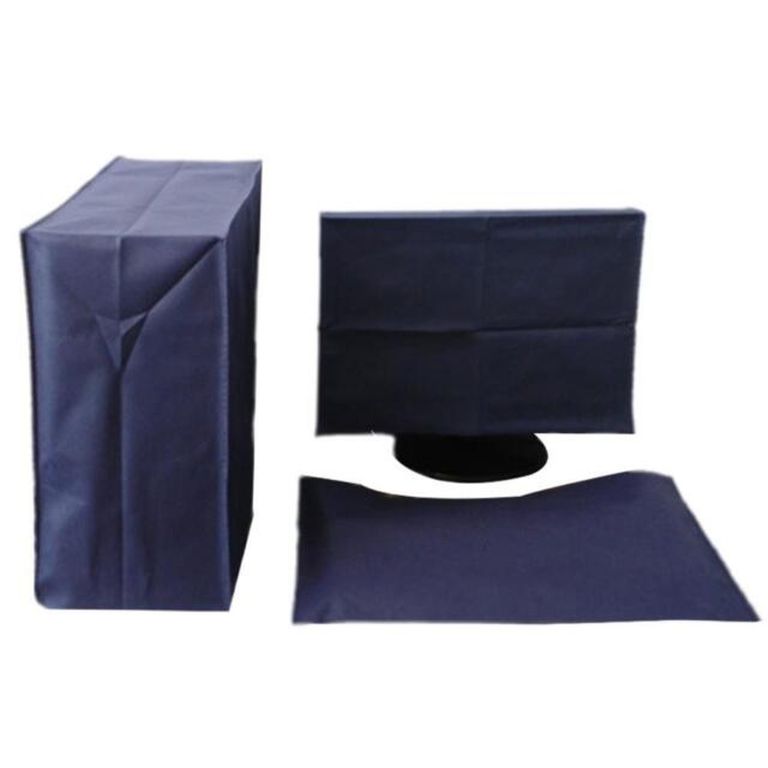 JUEGO DE FUNDAS PARA PC TEXTIL COLOR NEGRO MONITOR 22 PULGADAS