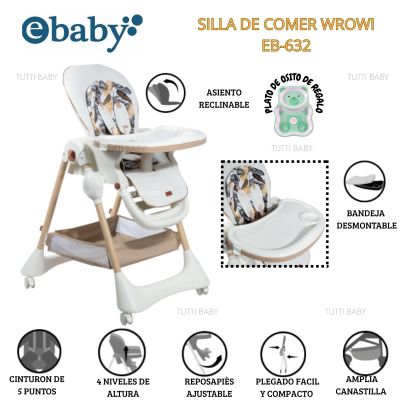 SILLA DE COMER GRADUABLE WROWI - BLANCO