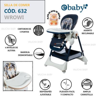 SILLA DE COMER GRADUABLE WROWI - AZUL