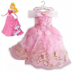 GENIEKA - Vestido Disfraz Niña Princesa Rosado Cumpleaños Fiesta Juego