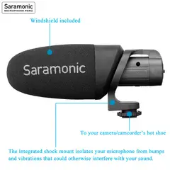 SARAMONIC - - CamMic+ - Micrófono de Cañon Boom