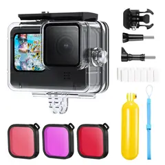 K&F CONCEPT - KIT DE ACCESORIOS GO PRO 21 EN 1 CON MANGO FLOTANTE Y FILTROS DE COLOR