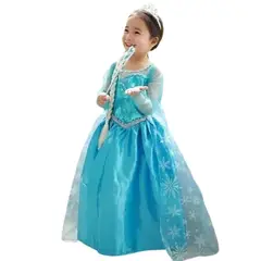 GENIEKA - Vestido Niña Princesa Celeste Bebé Cumpleaños Fiesta Navidad