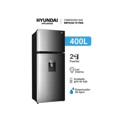 HYUNDAI - Refrigeradora 400LT HYRF411NFPK PLATEADA 2 PUERTAS