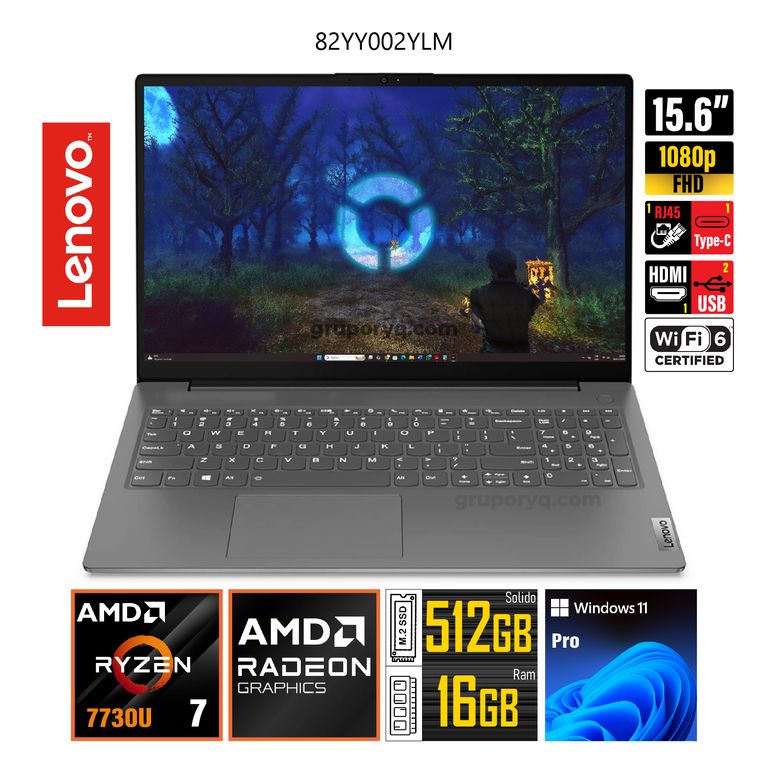 Laptop V15 G4 ABP Ryzen 7-7730U 156 FHD RAM 16GB SSD 512GB- 82YY002YLM