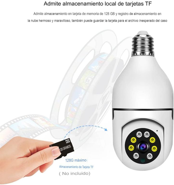 FOCO CÁMARA ESPÍA DE SEGURIDAD SMART VIGILANCIA CON ALTAVOZ WIFI