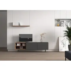 R&R MUEBLES - Mueble de TV 55 Yuina  Marrón y Negro