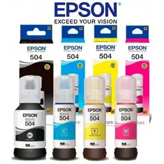 EPSON - Tinta T504 CMYBK 4 Botellas Alto Rendimiento