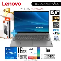 LENOVO - Laptop V15 G4 IRU 15.6"  FHD Intel Core i7-1355U 16GB RAM 1TB SSD 83A100ESLM