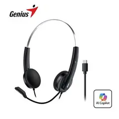 GENIUS - AUDIFONO CMICROF HS-220U USB-C BOTON COPILOT BLACK
