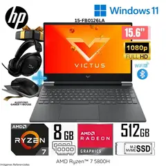 HP - Laptop Victus Gaming 15-FB0126LA AMD Ryzen 7-5800H 8GB RAM 512GB SSD 156 FHD RTX3050-4GB+Regalo