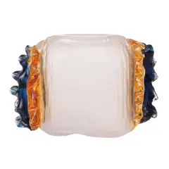 PANADECOR - Florero De Vidrio Transparente Con Relieves Artísticos 14Cm