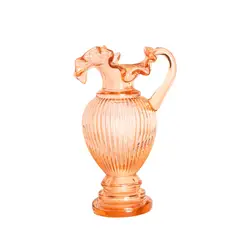 PANADECOR - Florero De Vidrio Estilo Murano Ámbar Con Volante 28Cm