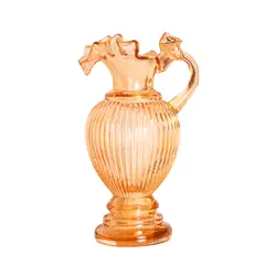 PANADECOR - Florero De Vidrio Estilo Murano Ámbar Vintage 33Cm