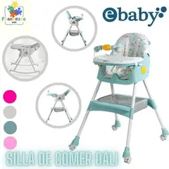 EBABY - Silla de Comer Reclinable DALI-VERDE-con platito de regalo