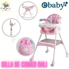 EBABY - Silla de Comer Reclinable DALI-FUCSIA con platito de regalo