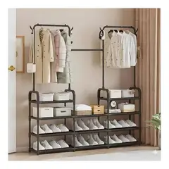 GRETAIL - Perchero Colgador Organizador Estante Ropa 3 Cuerpos AJ330666 Negro