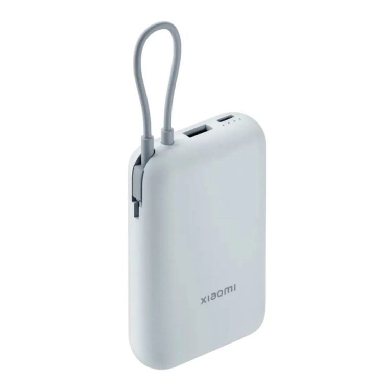 Power Bank 10000mah Cable Integrado 22w Azul Claro
