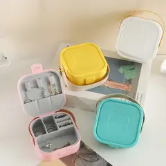 GENERICO - Mini Joyero Organizador Portatil Multiususos con Espejo color Amarillo
