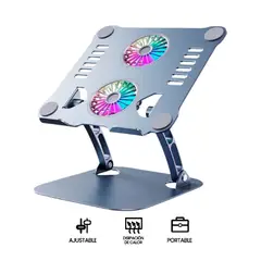 S&T - Soporte Para Laptop corporativos for Business Aluminio With Fan Cooling HT619 Gris