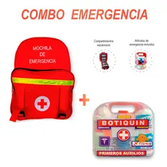 GENERICO - Mochila para Emergencia con Botiquín Roja
