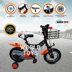 VELOX - Bicicleta con Canasta Aro 12 «FLYING» Orange