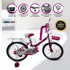 Velox - Bicicleta Campera con Canasta Aro 20 «CANDY» Fucsia