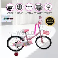 VELOX - Bicicleta Campera con Canasta Aro 20 «CANDY» Pink