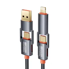 TRANYOO - Cable USB 4en1 240w - Tipo C y Lightning 120cm -
