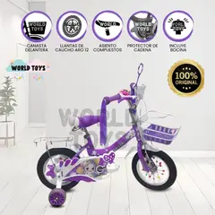 VELOX - Bicicleta Campera con Canasta Aro 12 «CANDY III» Purple