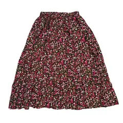 RED CARROT - Falda midi negro con flores