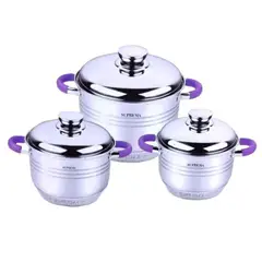 GENERICO - Juego de Ollas Suprema de 6 piezas SA-S0024-6PC