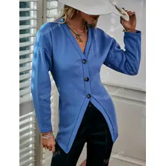 GENERICO - SHEIN abrigo de hombros caídos color azul