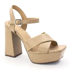 TOFY - Sandalia Plataforma Mujer Hueso