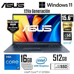 ASUS - Laptop VivoBook 15 X1502ZA-EJ2466W Intel Core i7-12700H 16GB RAM 512GB SSD 15.6" FHD Windows 11