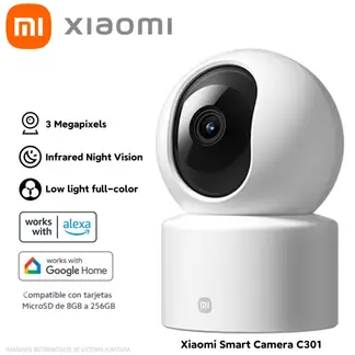 XIAOMI - Camara de seguridad giratoria 360° 2K 3MP C301 - Blanco