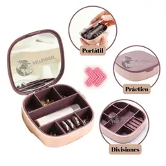 GENERICO - Joyero con Espejo Portátil Regalo para Mujer