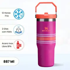 STANLEY - Tomatodo de Acero Flip Straw Tumbler Fuchsia Mesh 887ml