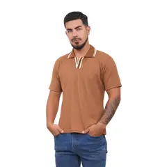 J JERAOUS - POLO CAMISERO JERAOUS LEGER MANGA CORTA Camel