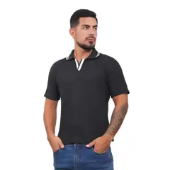 J JERAOUS - POLO CAMISERO JERAOUS LEGER MANGA CORTA Negro