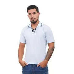 J JERAOUS - POLO CAMISERO JERAOUS LEGER MANGA CORTA Celeste