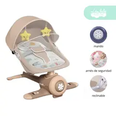 GENERICO - Silla mecedora eléctrica Baby Fly color beige cubito