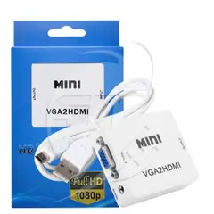 GENERICO - ADAPTADOR CONVERTIDOR VGA A HDMI FHD 1080p BLANCO